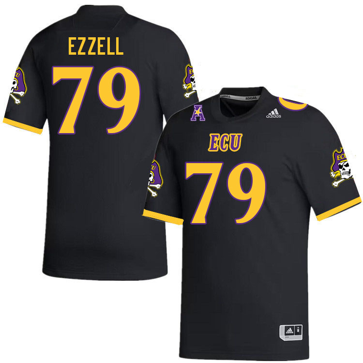 Men #79 Cohen Ezzell ECU Pirates College Football Jerseys Stitched-Black